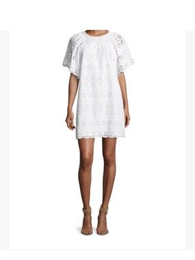 kate spade White Eyelet Flutter Sleeve Mini Dress